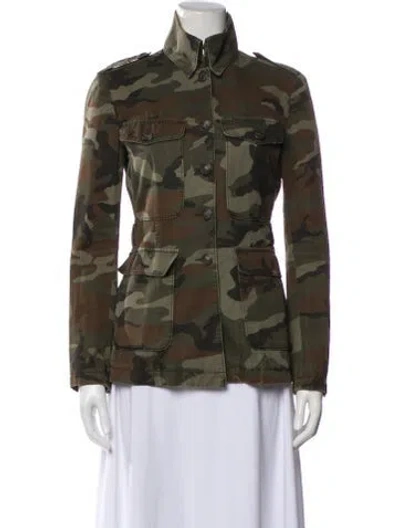 Pre-owned Rag & Bone Camouflage Print Utility Jacket In Green