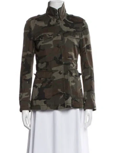 Pre-owned Rag & Bone Camouflage Print Utility Jacket In Green