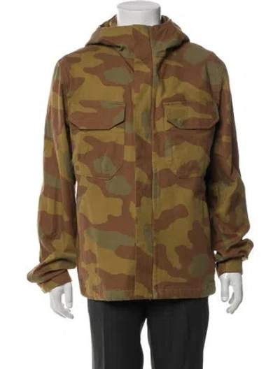 Pre-owned Rag & Bone Camouflage Print Utility Jacket In Green