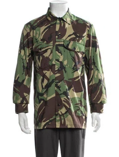 Pre-owned Rag & Bone Camouflage Print Utility Jacket In Green