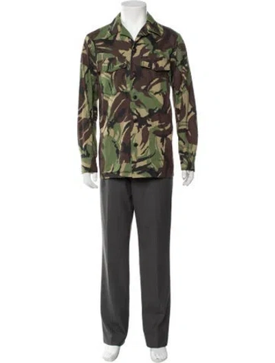 Pre-owned Rag & Bone Camouflage Print Utility Jacket In Green