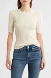 Rag & Bone Camryn Short Sleeve Rib Sweater In Neutral
