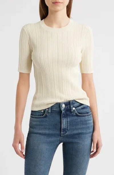 Rag & Bone Camryn Short Sleeve Rib Sweater In Black