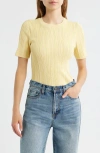 Rag & Bone Camryn Short Sleeve Rib Sweater In Yellow