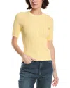 Rag & Bone Camryn Short Sleeve Rib Sweater In Yellow