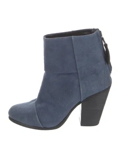 Pre-owned Rag & Bone Canvas Boots In Blue