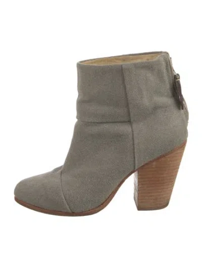 Pre-owned Rag & Bone Canvas Colorblock Pattern Boots In Neutral