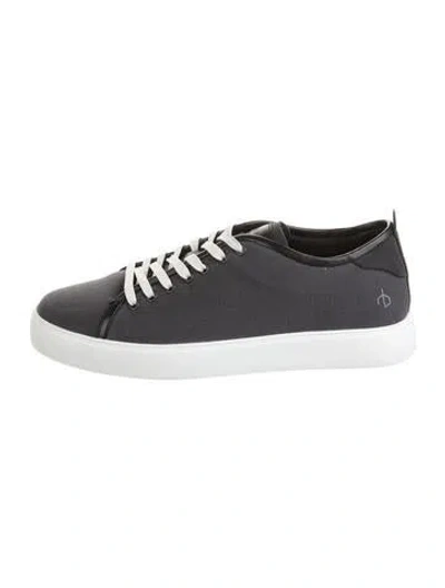 Pre-owned Rag & Bone Canvas Leather Trim Embellishment Sneakers In Gray