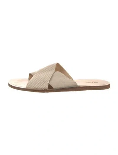 Pre-owned Rag & Bone Canvas Slides In Neutral