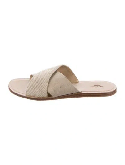 Pre-owned Rag & Bone Canvas Slides In Neutral