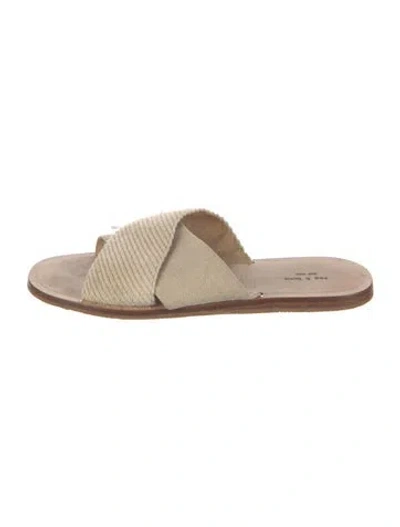 Pre-owned Rag & Bone Canvas Slides In Neutrals