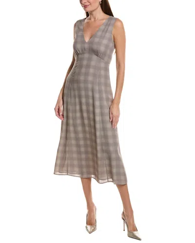 Rag & Bone Cara Chiffon Midi Dress In Gray