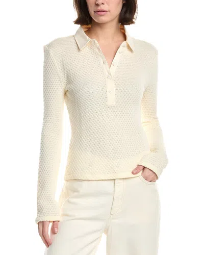 Rag & Bone Carine Crochet Polo Shirt In Yellow