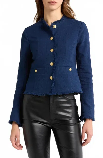 Rag & Bone Carmen Frayed Jacket In Navy In Blue