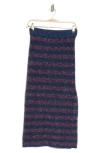 Rag & Bone Striped Knitted Carson Longuette Skirt With Side Slit In Blue Multi