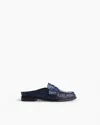 Rag & Bone Carter Embossed Leather Mules In Blue
