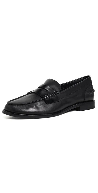 Rag & Bone Round Toe Loafers In Black