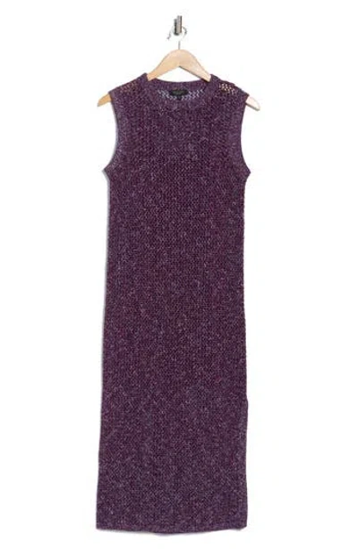 Rag & Bone Carter Open Knit Tank Dress In Purple