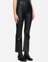 Rag & Bone Casey Faux Leather Cropped Flare Pant In Black In Black
