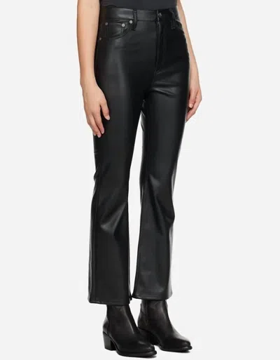 Rag & Bone Casey Faux Leather Cropped Flare Pant In Black