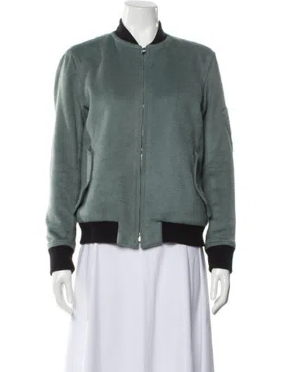 Pre-owned Rag & Bone Cashmere Bomber Jacket In Green
