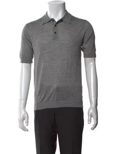 Pre-owned Rag & Bone Cashmere Collar Polo Sweater W/ Tags In Grey