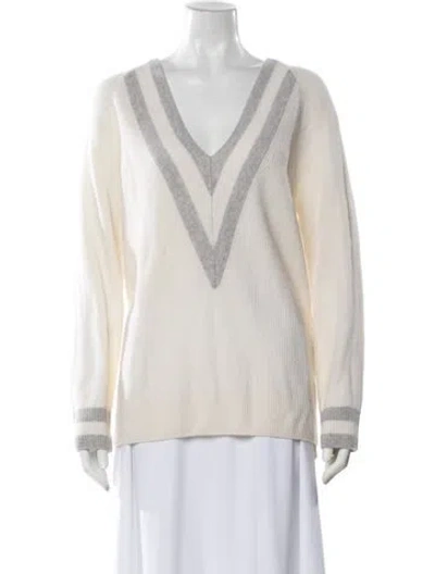 Pre-owned Rag & Bone Cashmere Colorblock Pattern Sweater In Neutral