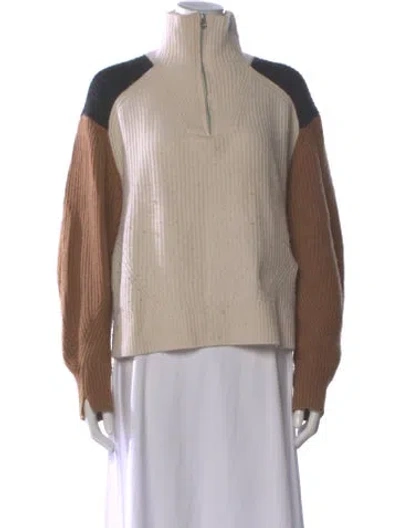 Pre-owned Rag & Bone Cashmere Colorblock Pattern Sweater In Neutral
