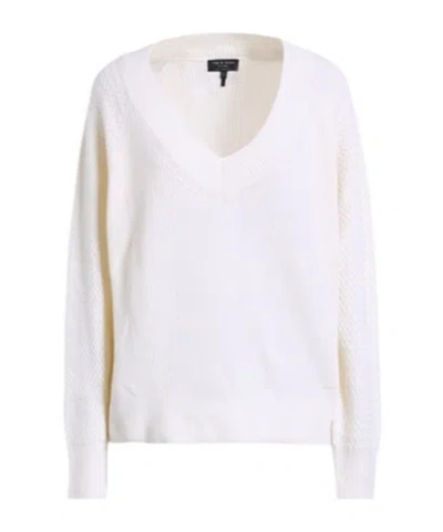 Rag & Bone Cashmere Knitted Sweater In White