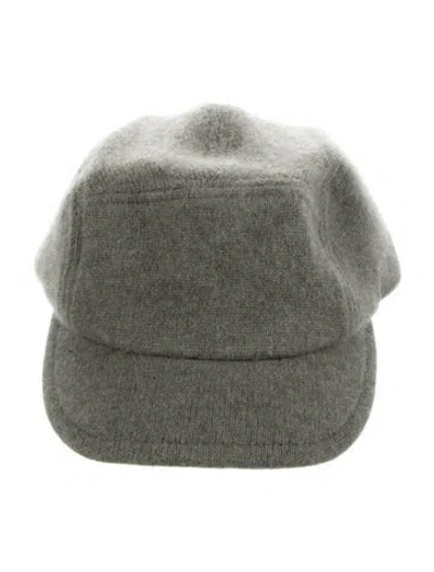 Pre-owned Rag & Bone Cashmere Leather Trim Hat In Grey
