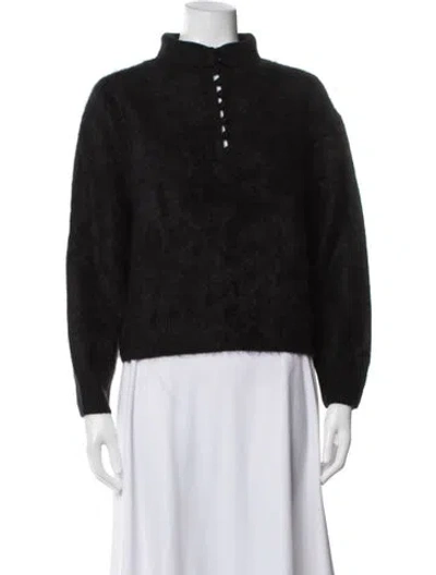Pre-owned Rag & Bone Cashmere Mock Neck Sweater In Black/blue