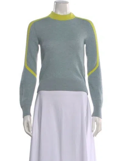 Pre-owned Rag & Bone Cashmere Mock Neck Sweater In Blue