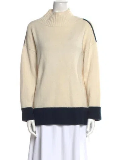 Pre-owned Rag & Bone Cashmere Mock Neck Sweater In White