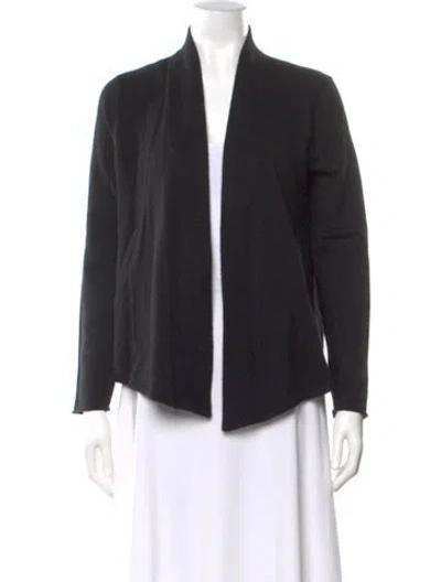 Pre-owned Rag & Bone Cashmere Open Front Sweater In Black
