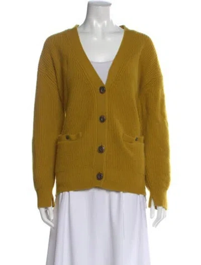 Pre-owned Rag & Bone Cashmere Plaid Print Sweater In Yellow