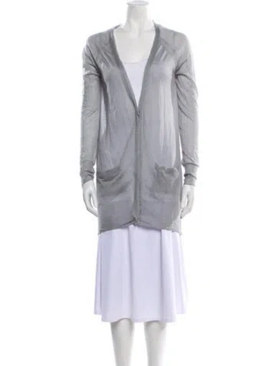 Pre-owned Rag & Bone Cashmere Plunge Neckline Sweater In Gray