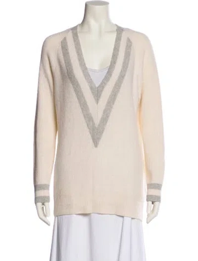 Pre-owned Rag & Bone Cashmere Striped Sweater In Neutral