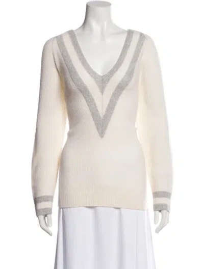 Pre-owned Rag & Bone Cashmere Striped Sweater In Neutral