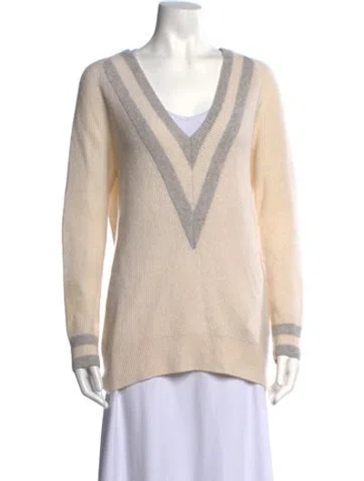 Pre-owned Rag & Bone Cashmere Striped Sweater In Neutrals