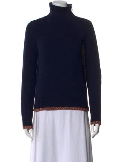 Pre-owned Rag & Bone Cashmere Turtleneck Sweater In Blue