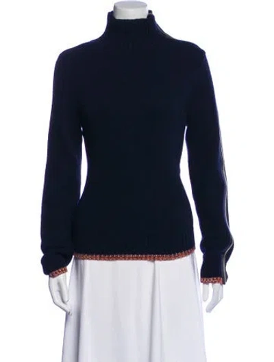 Pre-owned Rag & Bone Cashmere Turtleneck Sweater In Blue