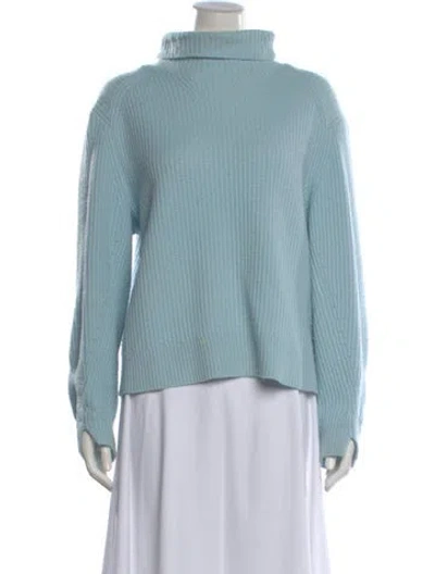 Pre-owned Rag & Bone Cashmere Turtleneck Sweater In Blue