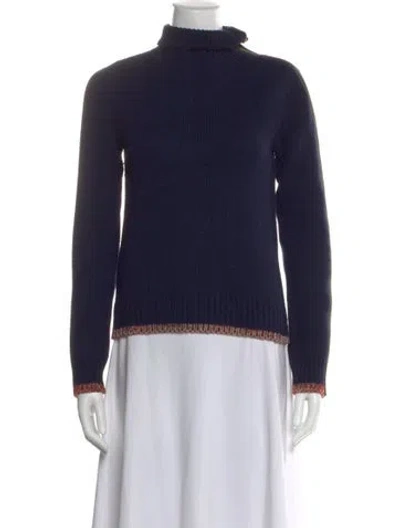 Pre-owned Rag & Bone Cashmere Turtleneck Sweater In Blue