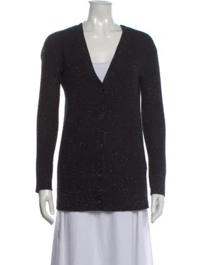 Pre-owned Rag & Bone Cashmere Tweed Pattern Sweater In Black