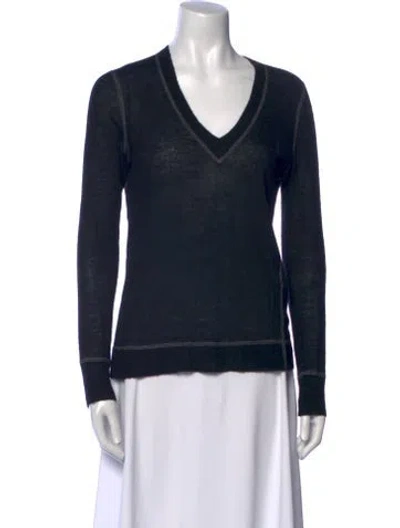 Pre-owned Rag & Bone Cashmere V-neck Sweater In Blue