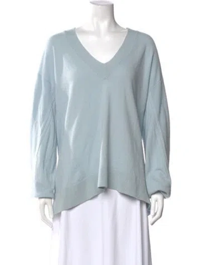 Pre-owned Rag & Bone Cashmere V-neck Sweater In Blue