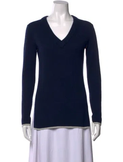 Pre-owned Rag & Bone Cashmere V-neck Sweater In Blue