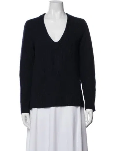Pre-owned Rag & Bone Cashmere V-neck Sweater In Blue