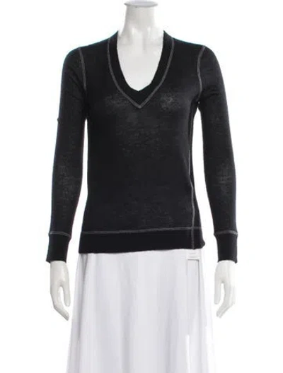Pre-owned Rag & Bone Cashmere V-neck Sweater In Blue