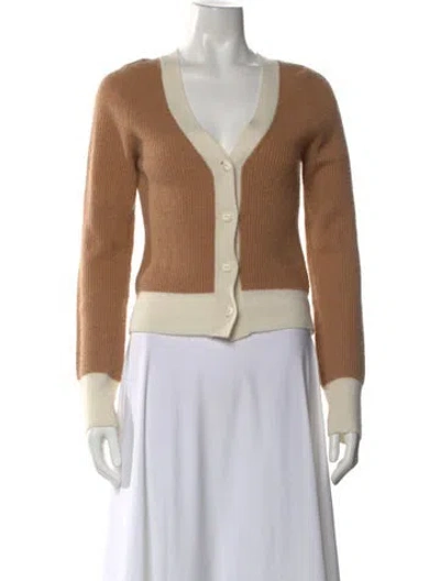 Pre-owned Rag & Bone Cashmere V-neck Sweater In Brown
